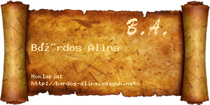 Bárdos Alina névjegykártya